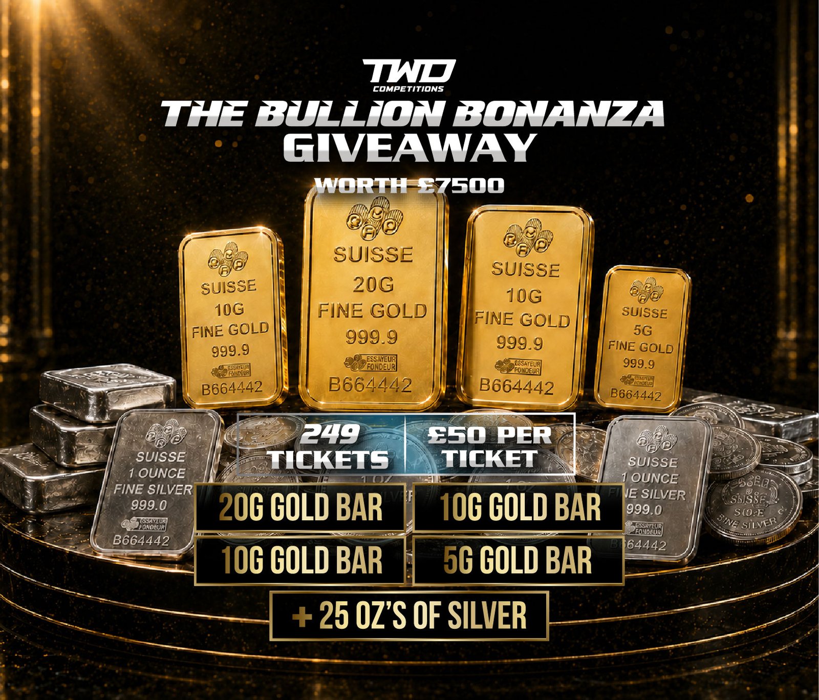 THE BULLION BONANZA GIVEAWAY WORTH £7500 ON WEDNESDAY 13TH MAY