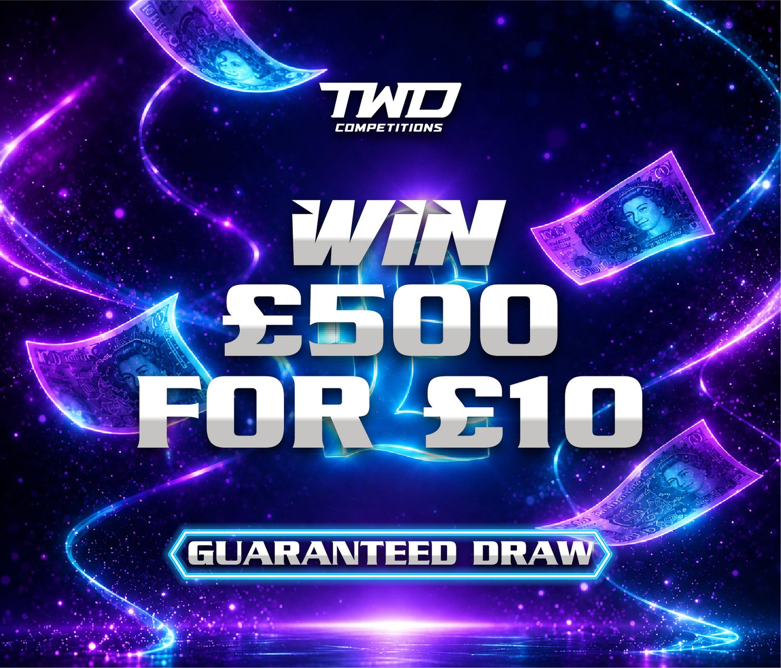 WIN £500 FOR £10 AUTO DRAW ON MONDAY 6TH JULY